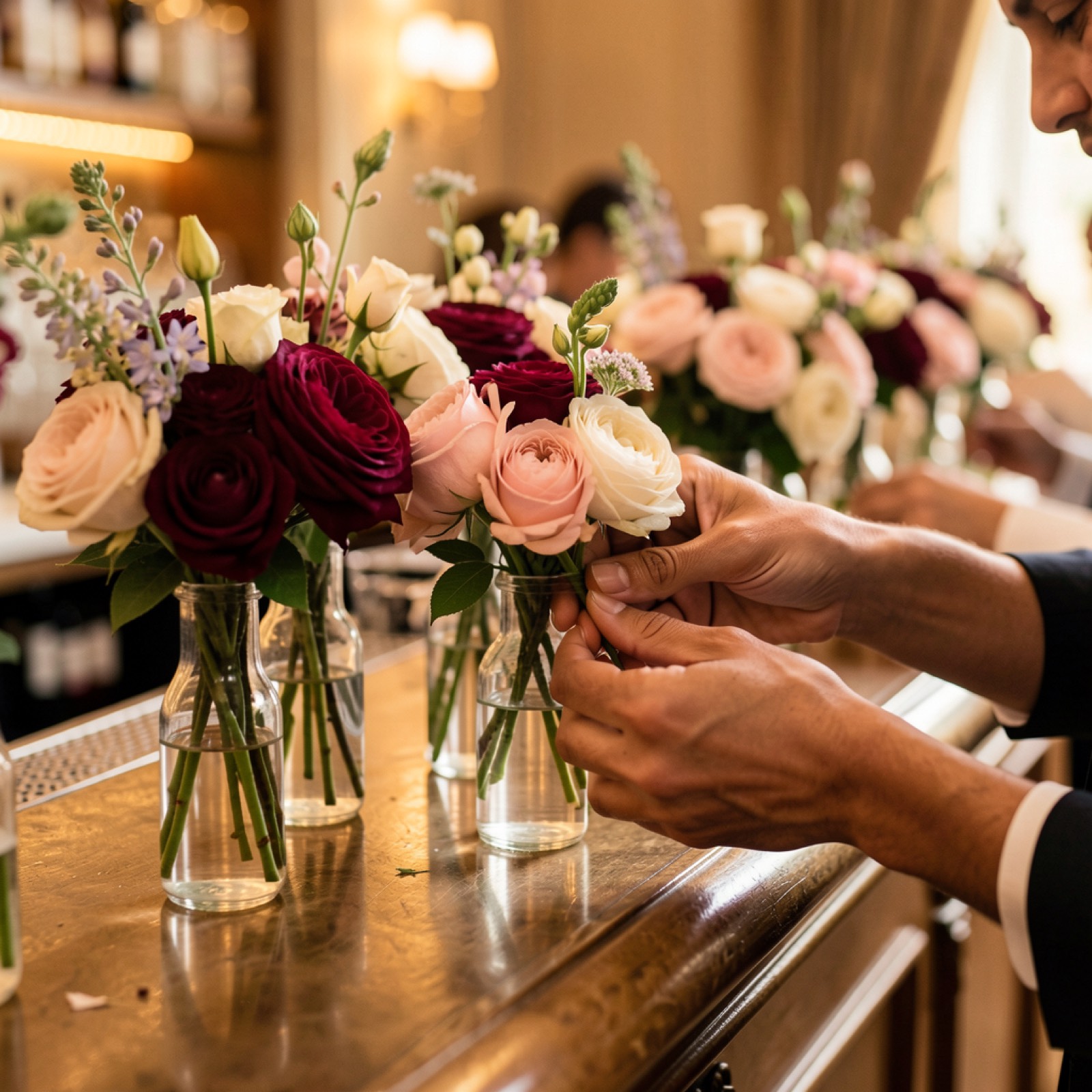 Bloom Bar — interactive floral arrangement bar close-up